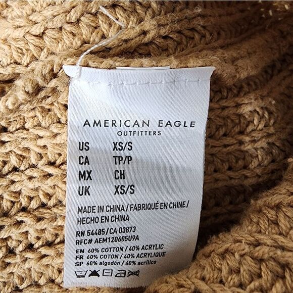 American Eagle tan mock neck oversized knit sweater - Picture 6 of 8